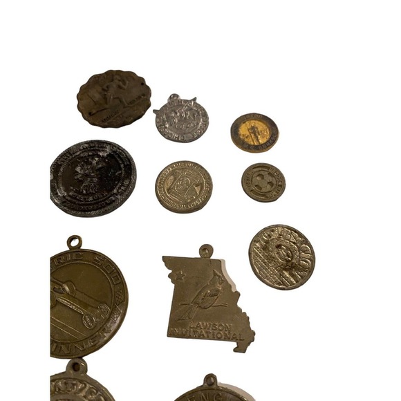 HUGE Vtg Lot Sports 100+ Medals Awards All Metal Sports Track Volleyball Archery - Picture 15 of 16